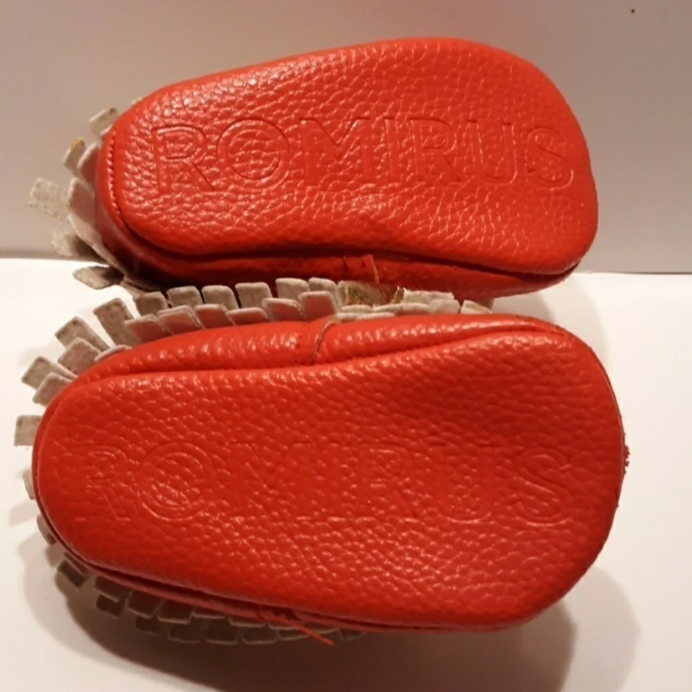 Romirus red gold moccasins size baby 1
